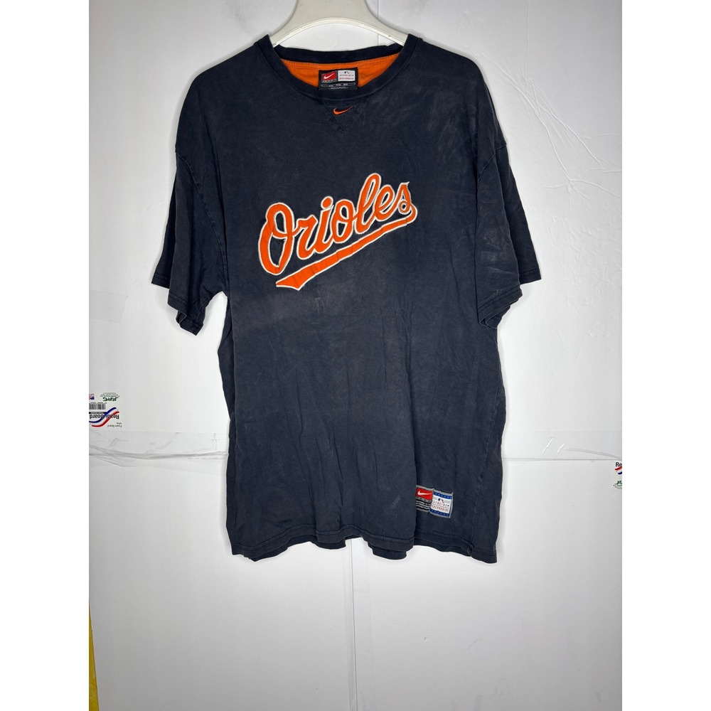 Nike Team Baltimore Orioles MLB T-Shirt XXL Faded Black Vintage Embroidered Logo
